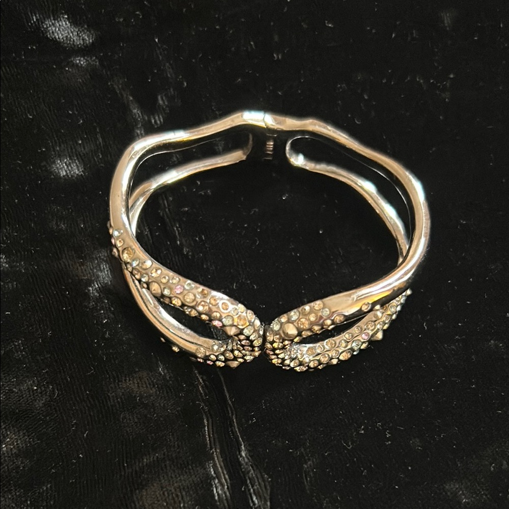 Alexis Bittar Dark Silver Bracelet with Crystals